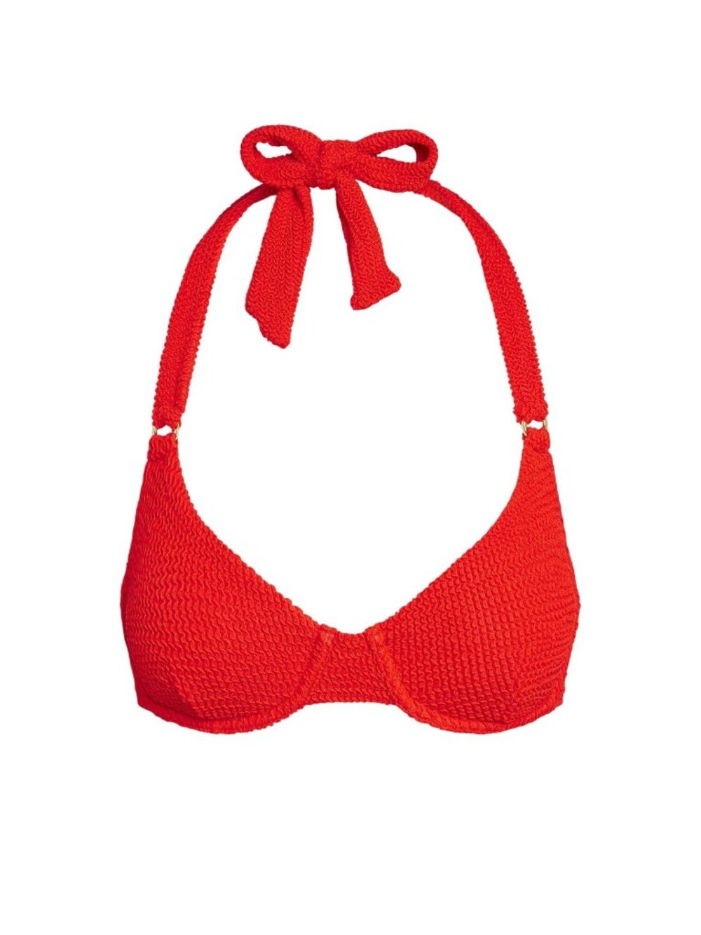 MONDAY Swimwear Honolulu Bikini Top in Chili Pepper Crinkle
